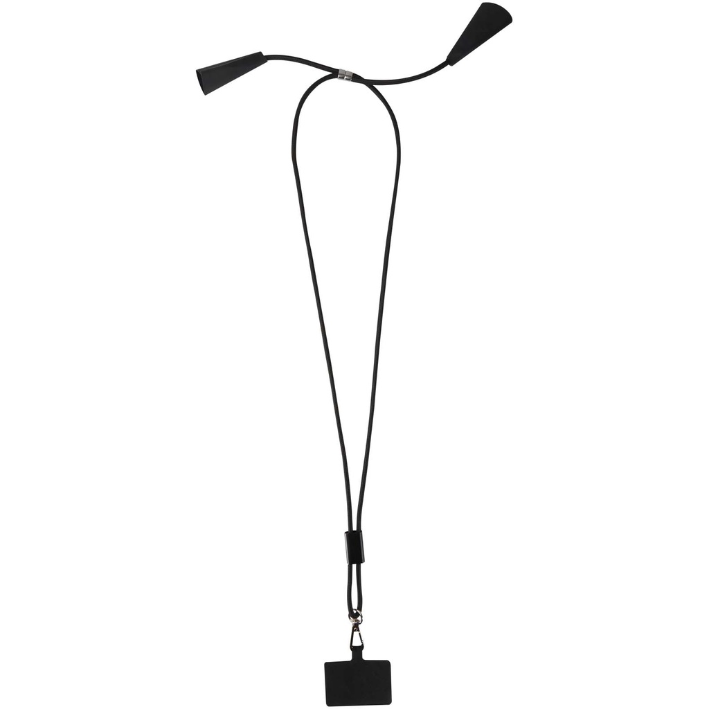 Funi recycled plastic smartphone lanyard with built-in data sync and 100W fast charge 5-in-1 cable