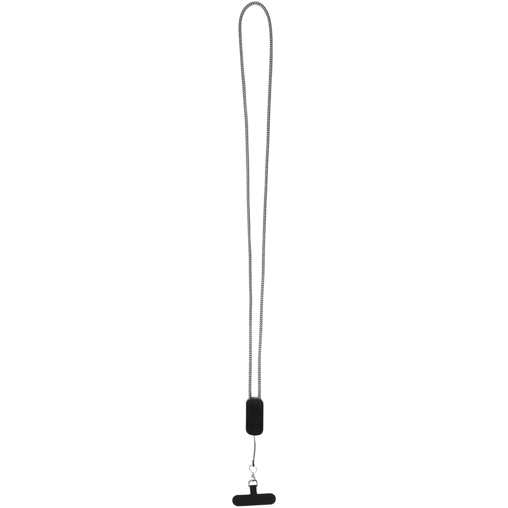 Anser recycled plastic smartphone lanyard with 27W 5-in-1 built-in cable