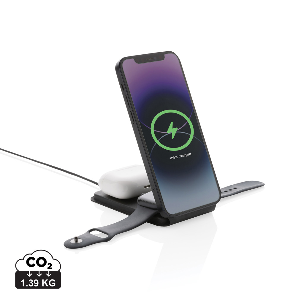 Swiss Peak RCS rPU 15W 3-in-1 magnetic wireless charger