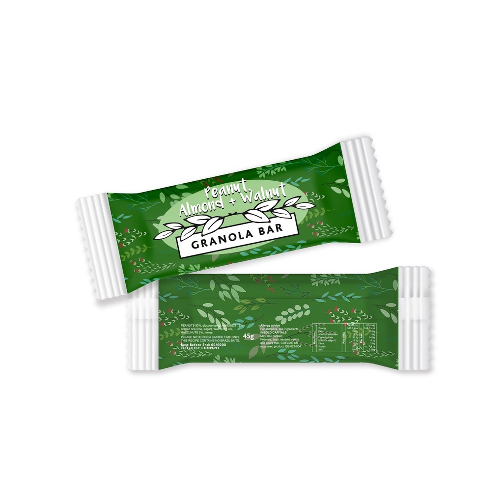 Flow Wrap - Peanut, Almond &amp; Walnut - Granola Bar