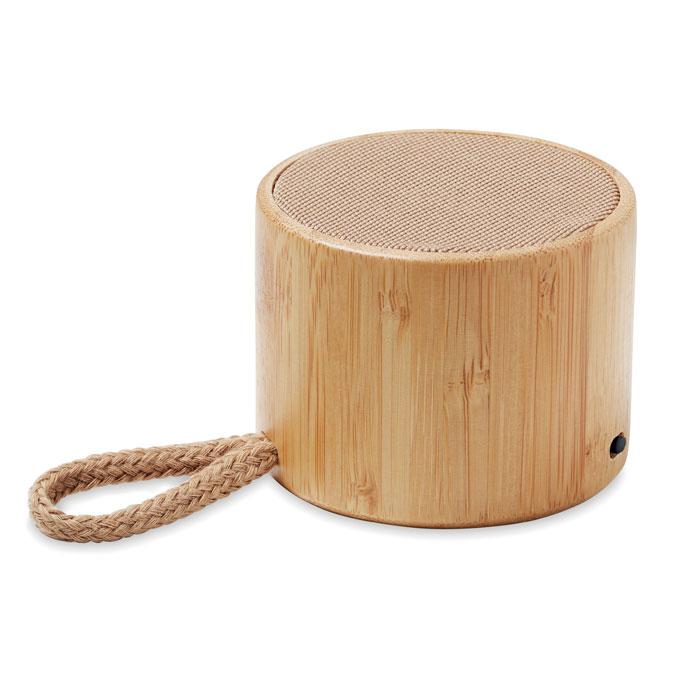Round Bamboo Wireless Speaker