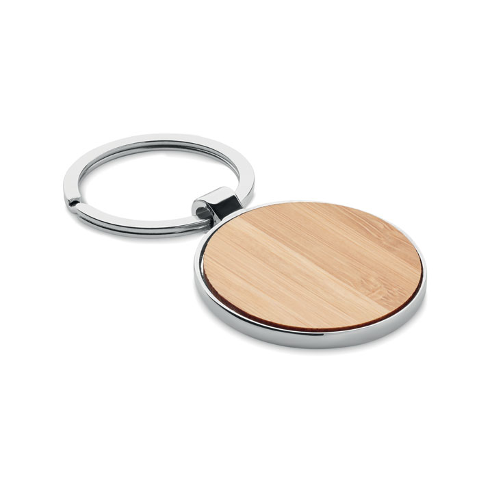 Round Key Ring Metal Bamboo