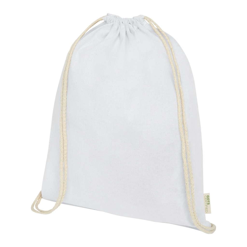 Orissa 100 g/m² organic cotton drawstring bag 5L