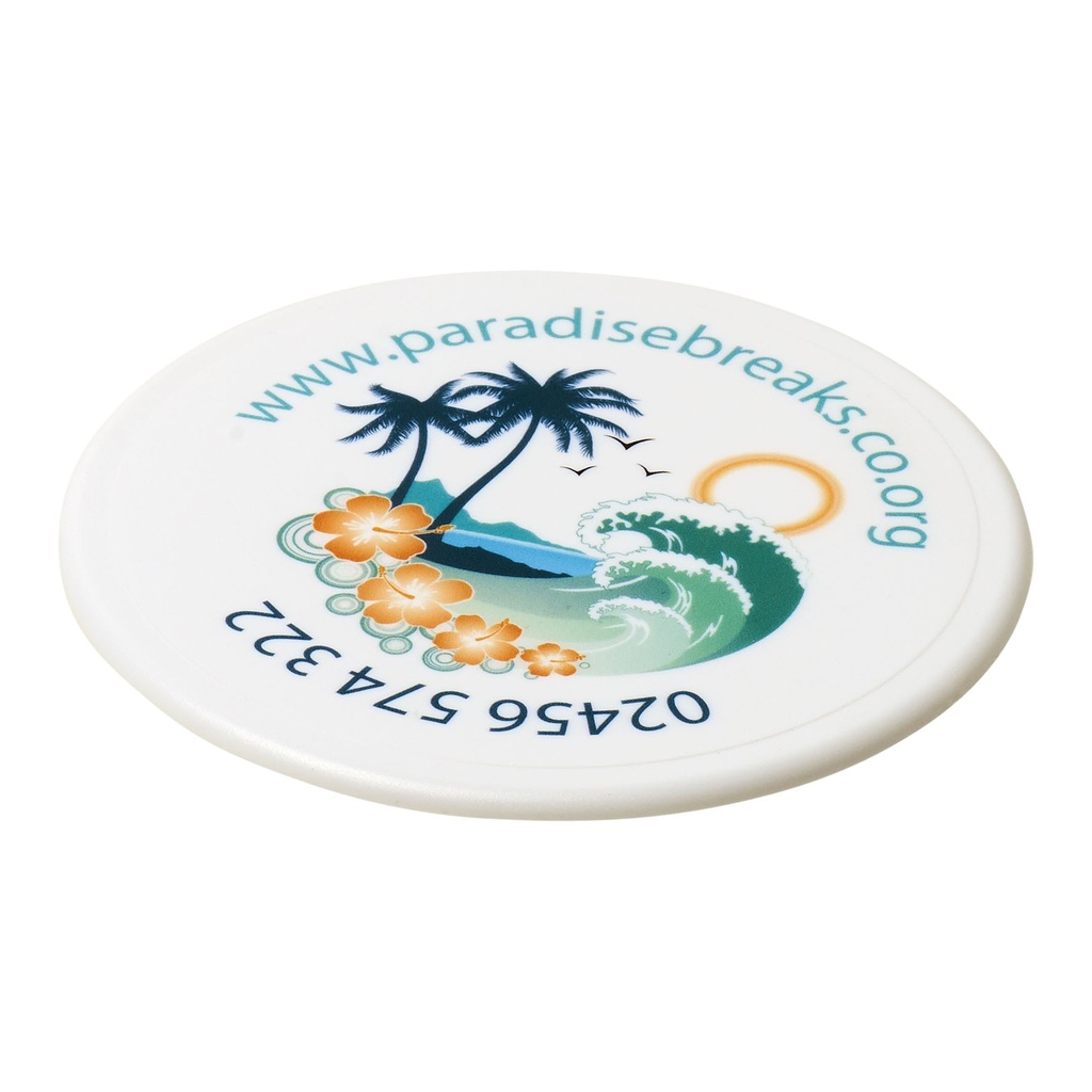 Renzo round plastic coaster