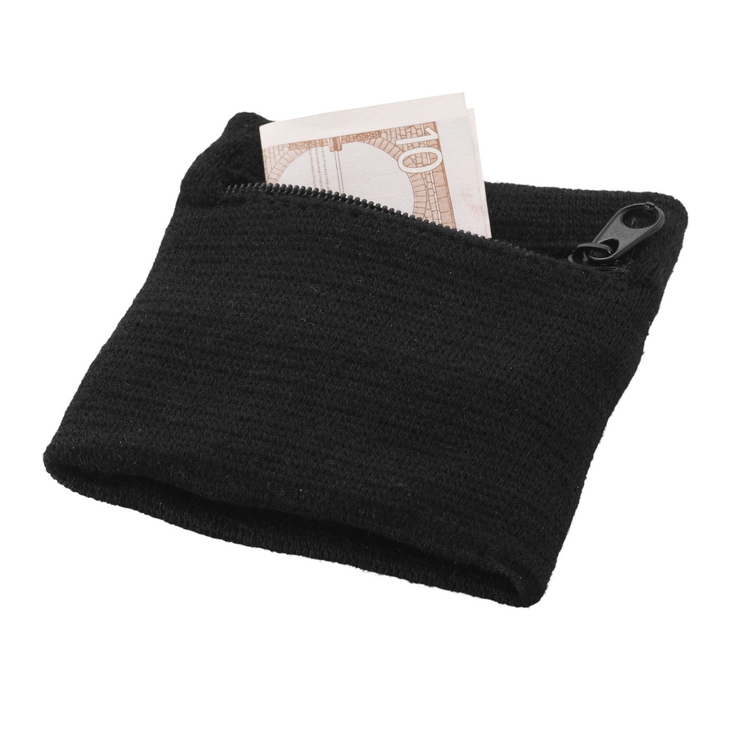 Brisky performance wristband with zippered pocket