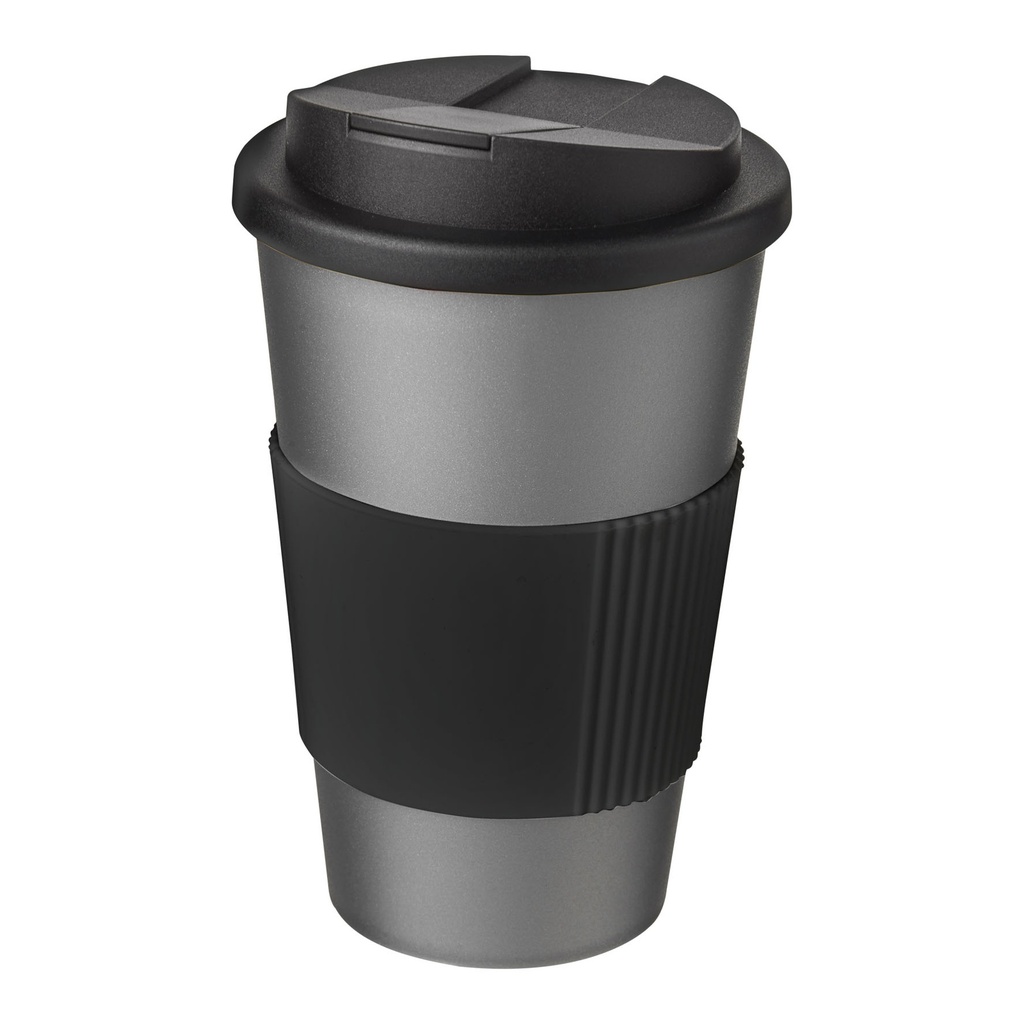 Americano® 350 ml tumbler with grip & spill-proof lid
