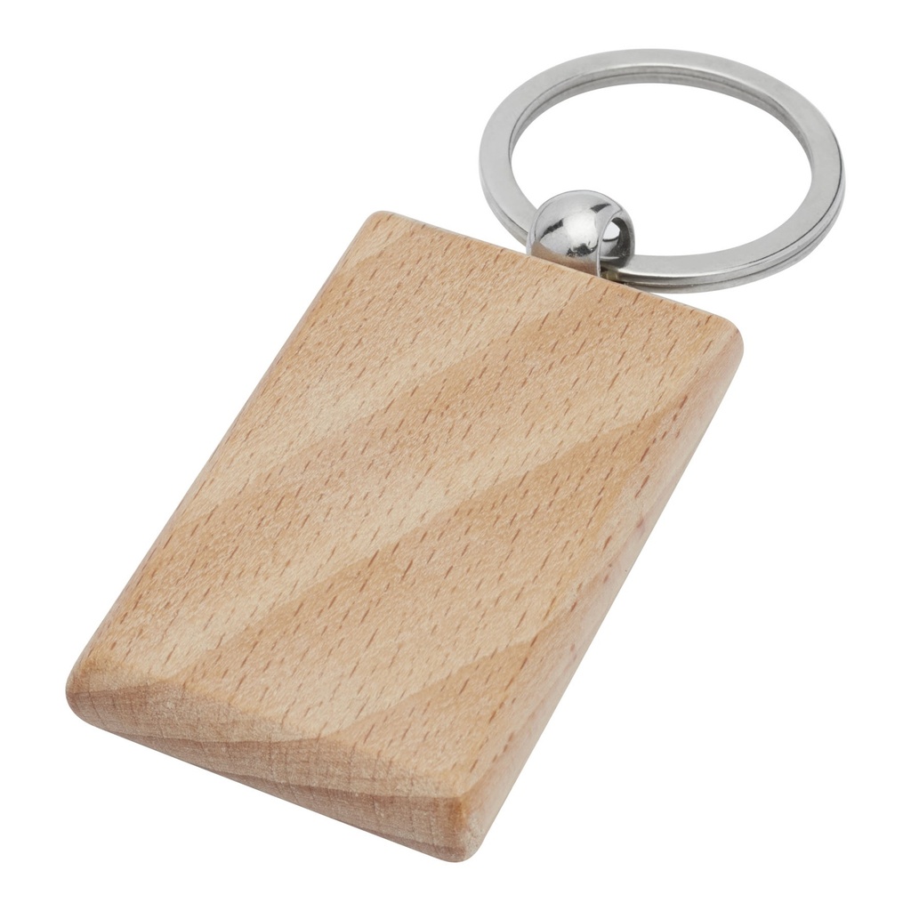 Gian beech wood rectangular keychain