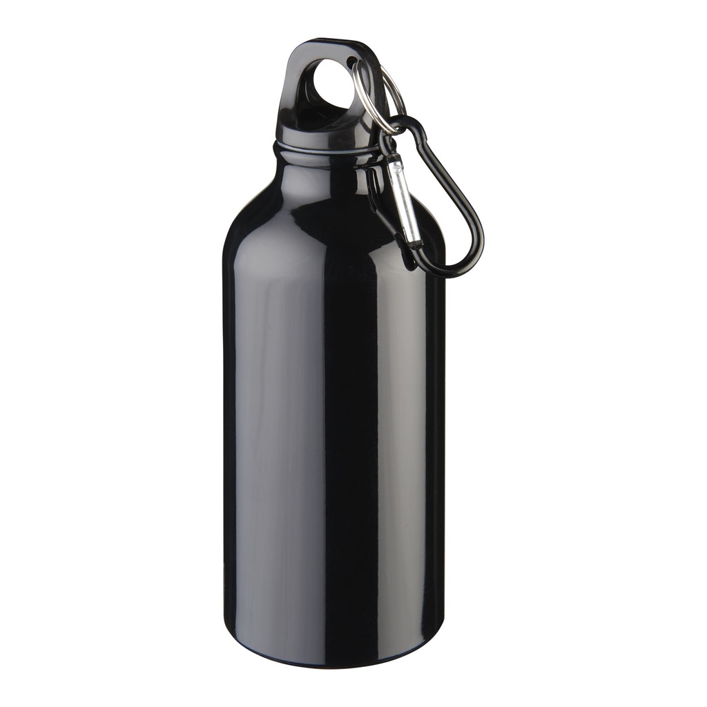 Oregon 400 ml RCS certified recycled aluminium water bottle with carabiner