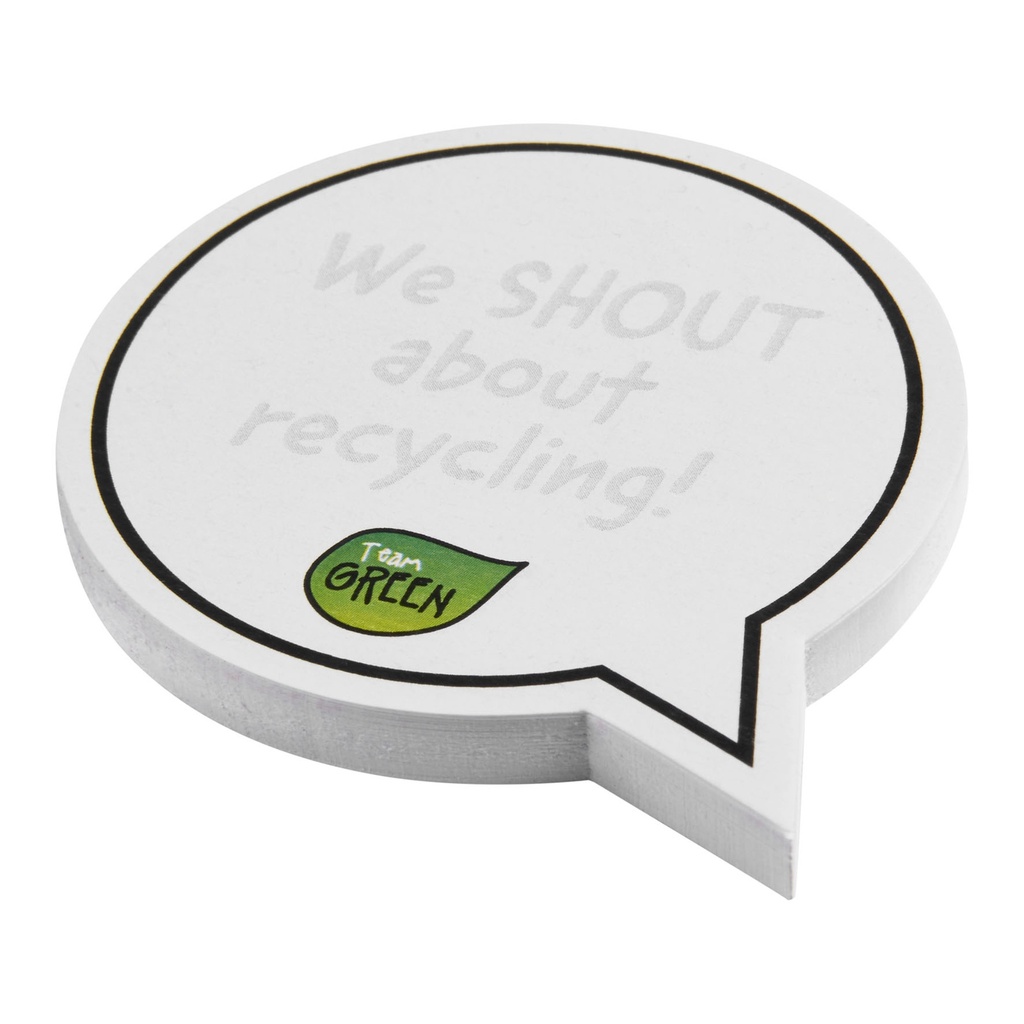 Sticky-Mate® speech bubble-shaped recycled sticky notes