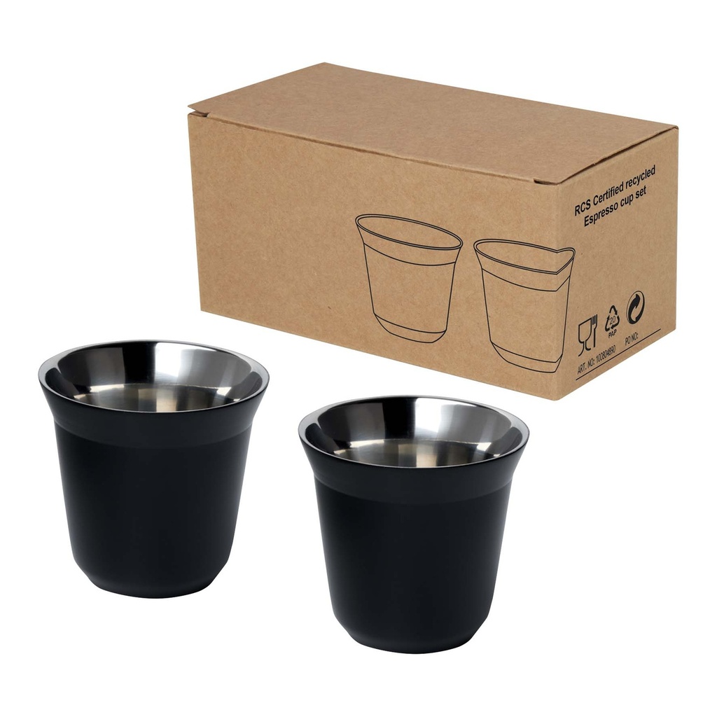 Duo 80 ml RCS certified stainless steel espresso cup set