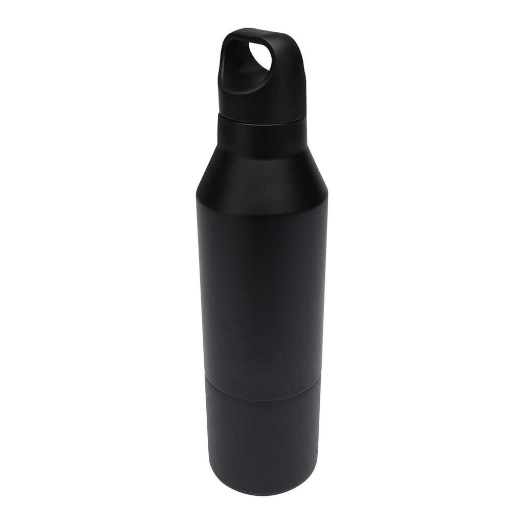 Odessy 600 ml RCS certified recycled stainless steel insulated bottle with 300 ml cup