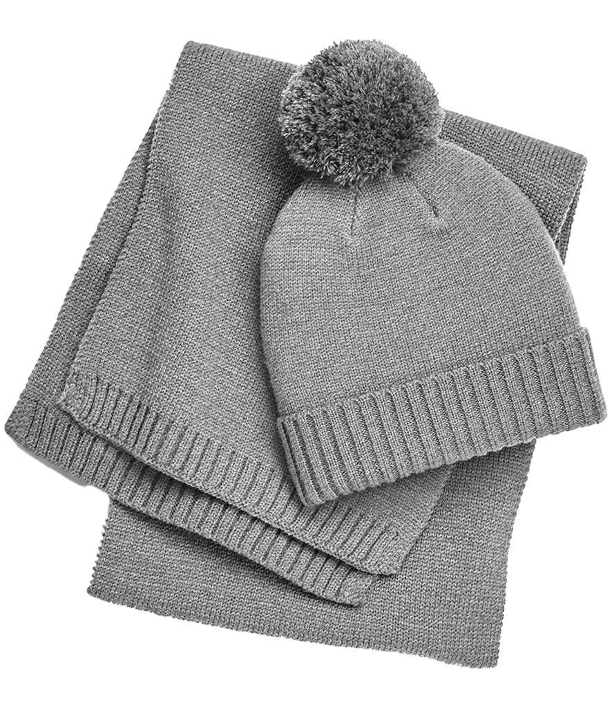 Beechfield Knitted Scarf and Beanie Gift Set