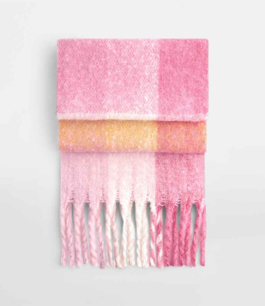 Beechfield Fluffy Check Scarf