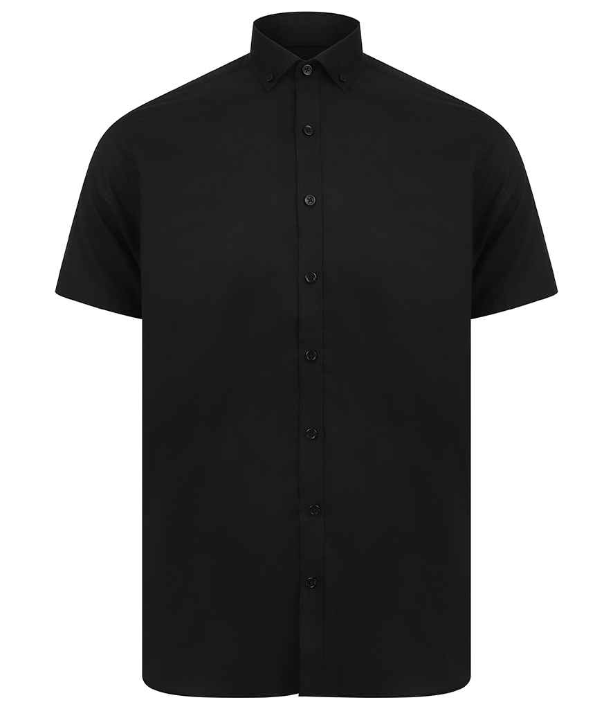 Henbury Modern Short Sleeve Slim Fit Oxford Shirt