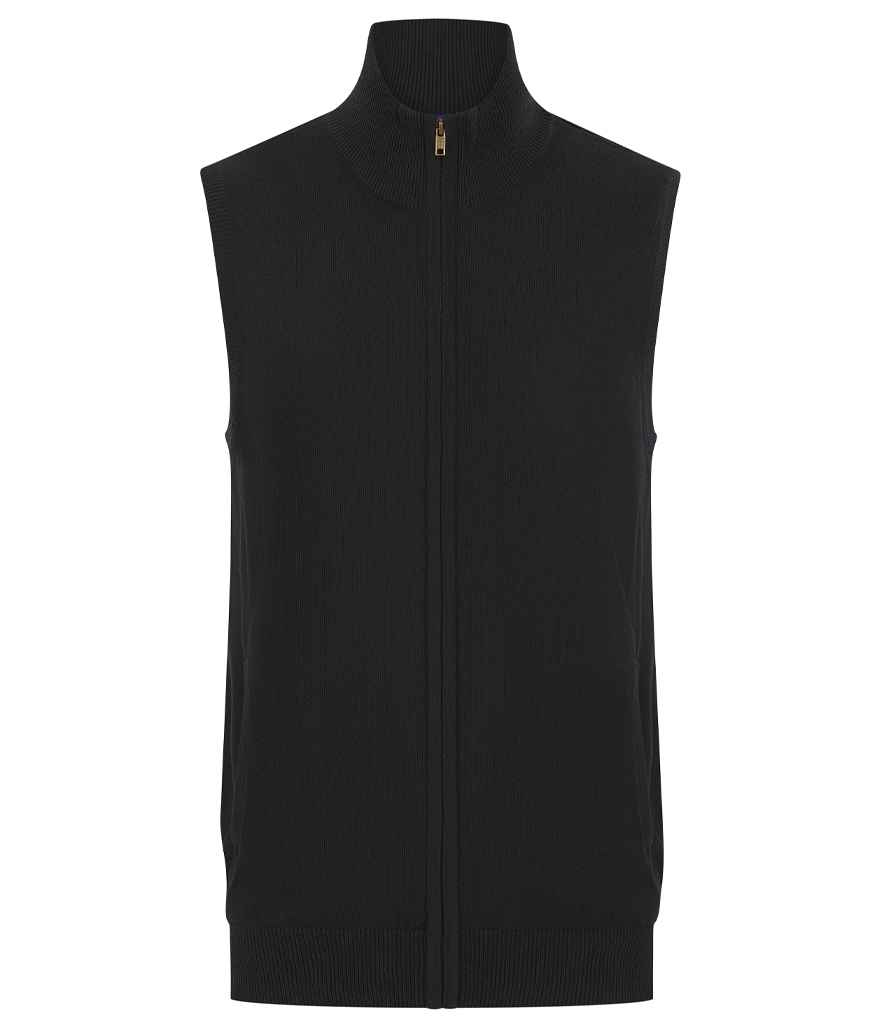 Henbury Sleeveless Zip Through Jumper