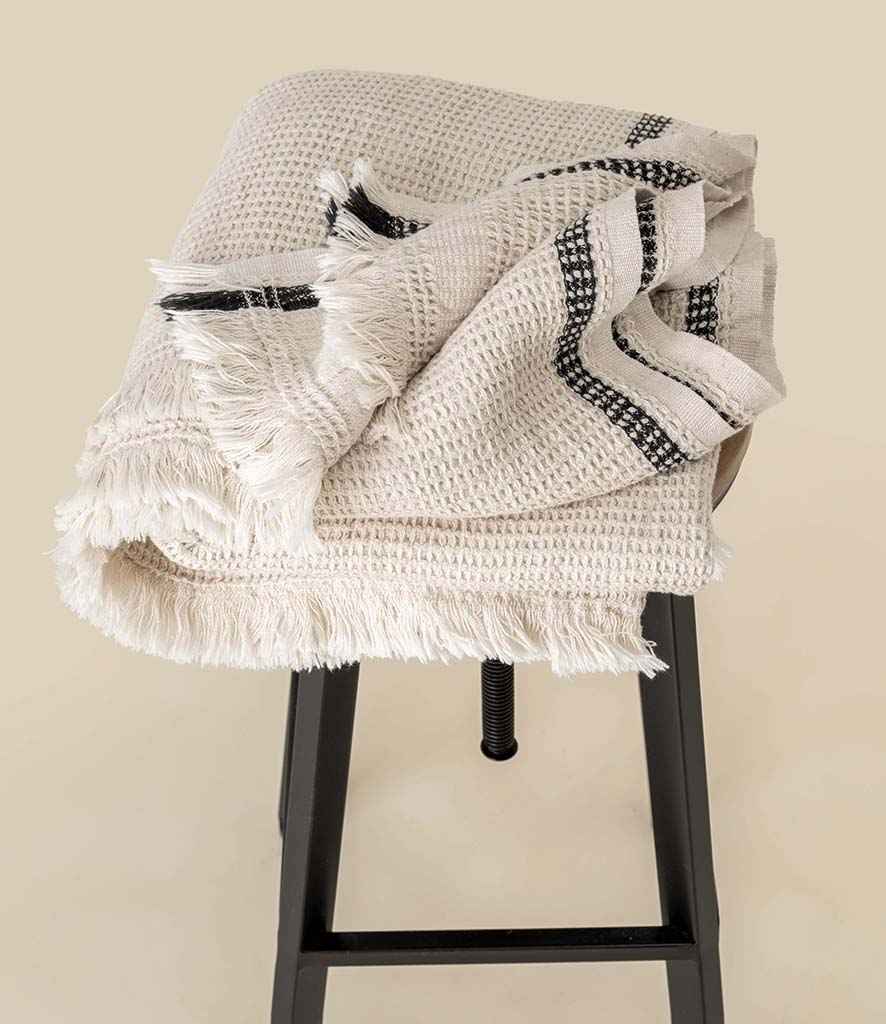 Spasso Honeycomb Striped Plaid Fouta