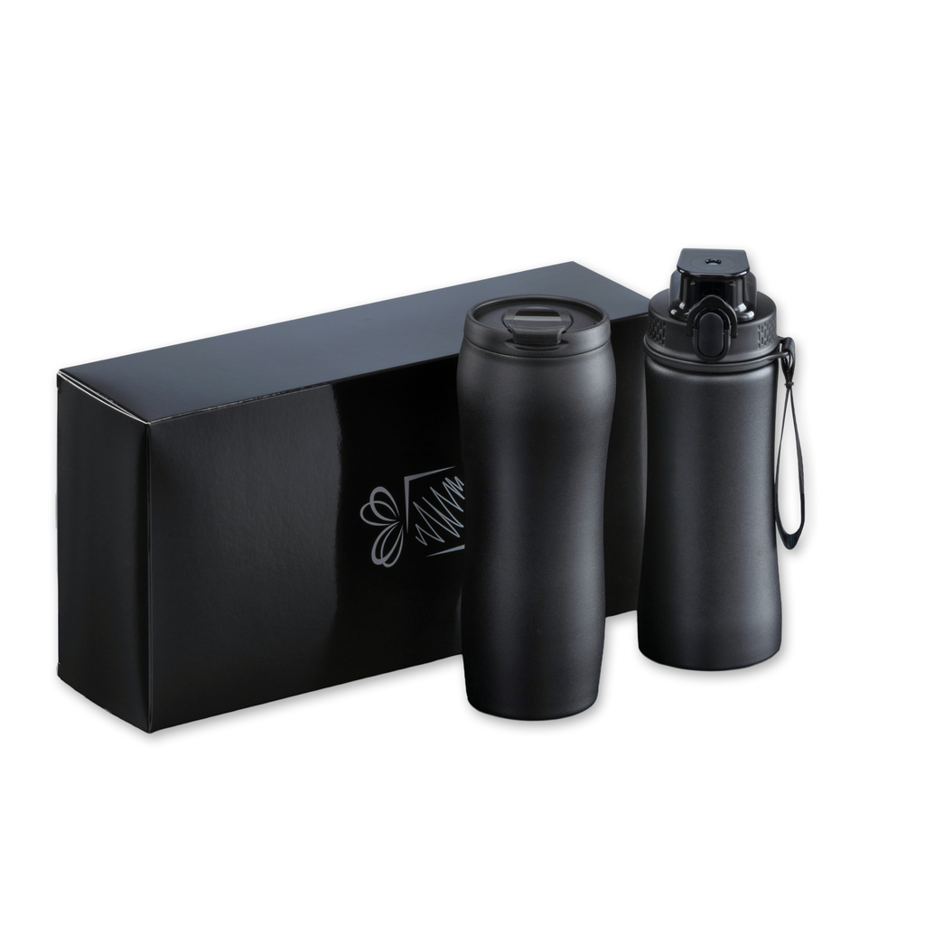 Drinking Set: thermal mug 400 ml & steel bottle 550 ml