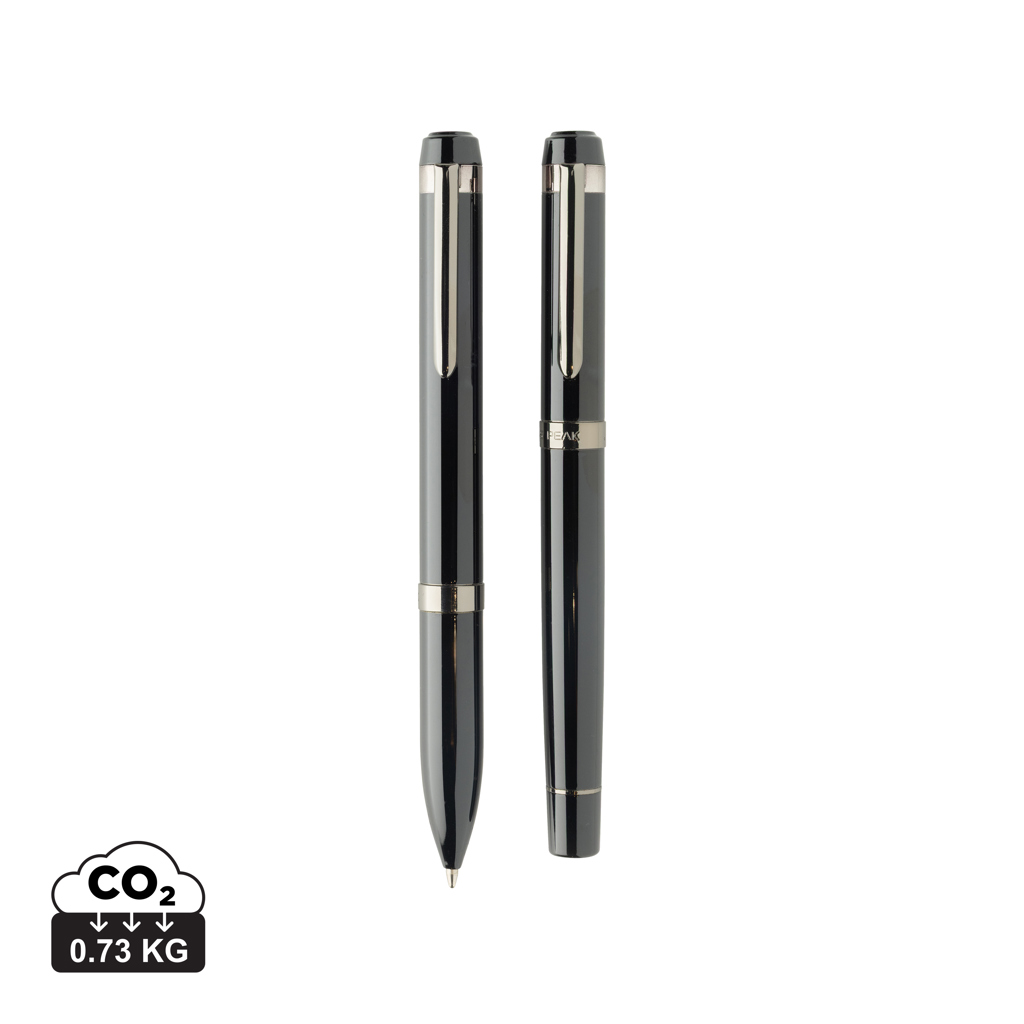 Swiss peak OSLO recycled stainless steel deluxe pen set