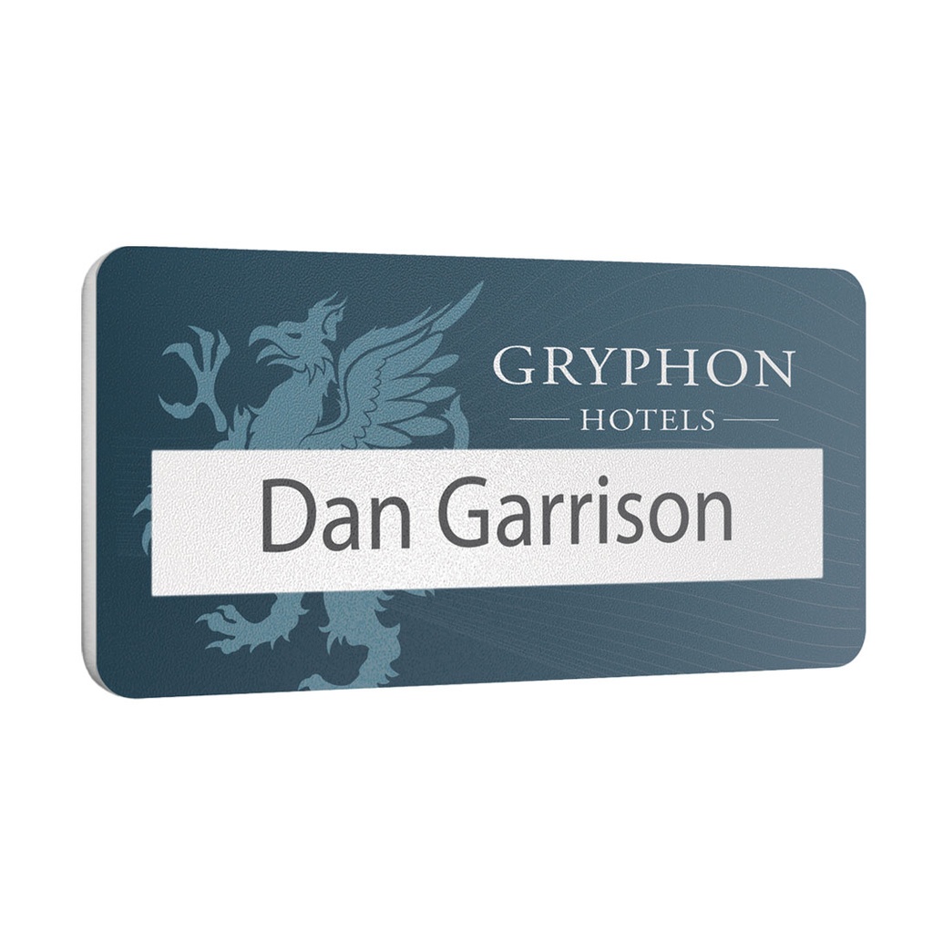 Matt Finish Reusable Name Badge 73mm x 35mm 12mm Window
