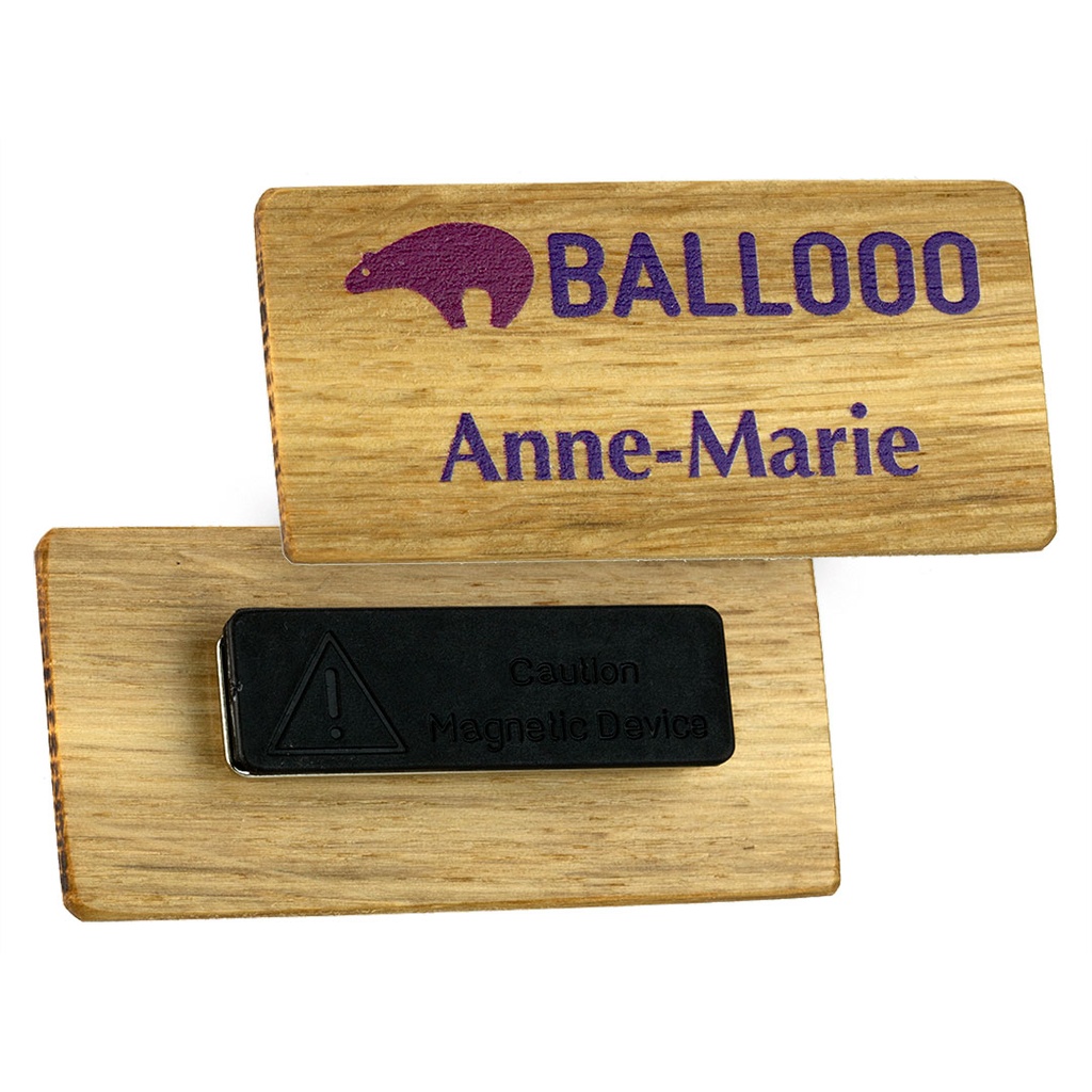 WDB2 Real Wood Badge 73mm x 35mm