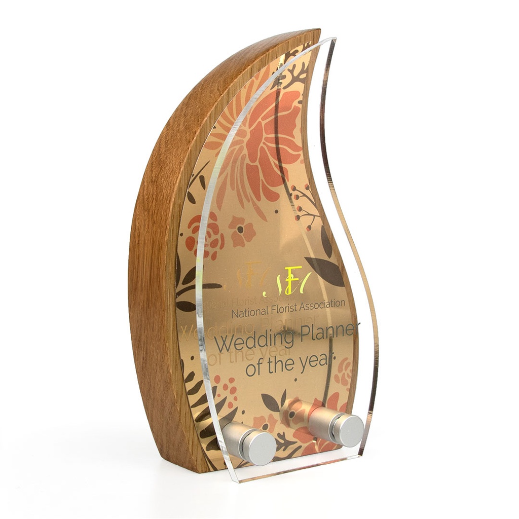 Flame Award 110mm x 200mm With Metal Plate & Acrylic Front