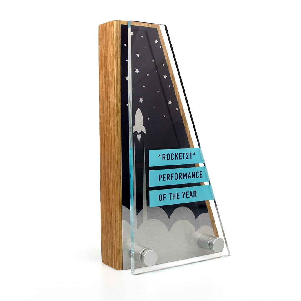 Wedge Award 80mm x 150mm With Metal Plate & Acrylic Front