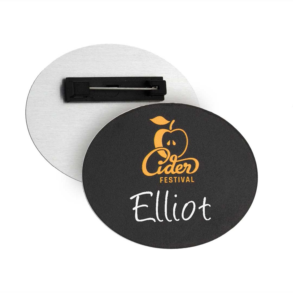 ABB5 70mm x 53mm Oval Reusable Blackboard Name Badge