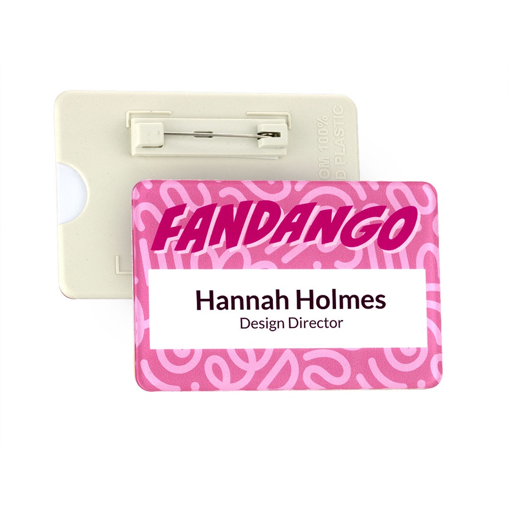 Gloss Finish Reusable Name Badge 76mm x 51mm With 19mm Window