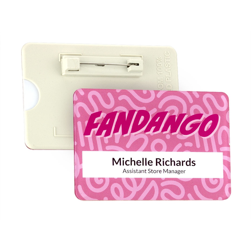 Gloss Finish Reusable Name Badge 76mm x 51mm With 12mm Window
