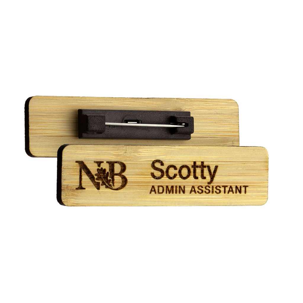 Bamboo Name Badge 73mm x 19mm