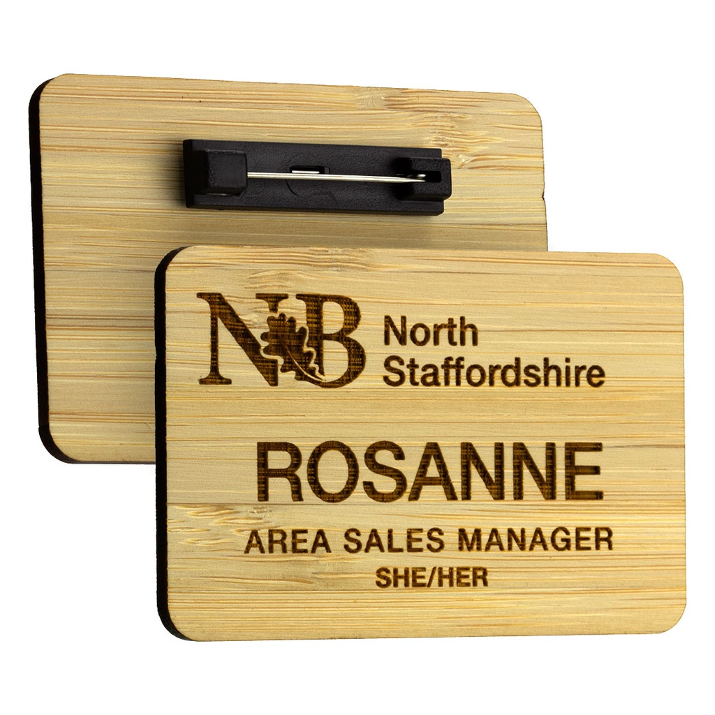 Bamboo Name Badge 76mm x 51mm