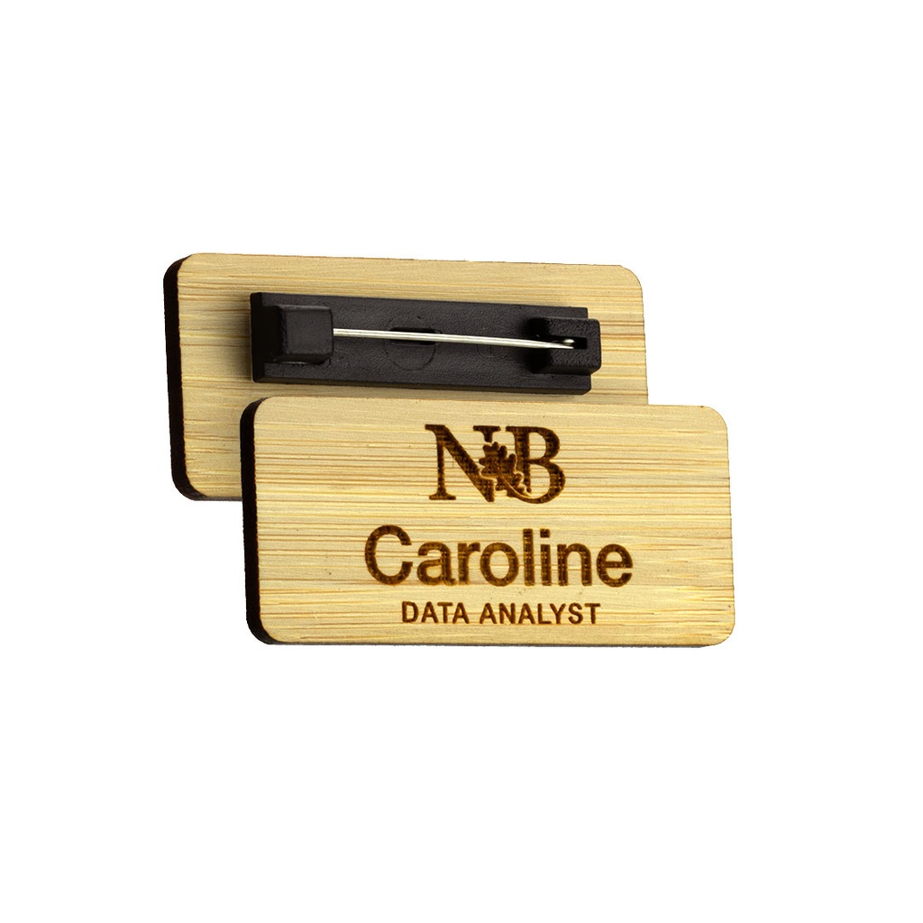 Bamboo Name Badge 54mm x 25mm