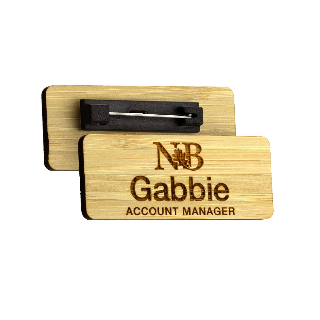 Bamboo Name Badge 63mm x 25mm