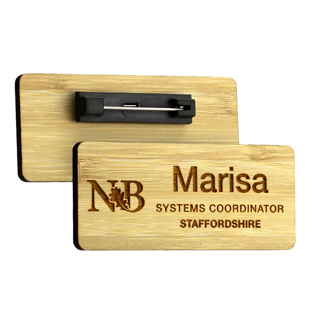 Bamboo Name Badge 73mm x 32mm
