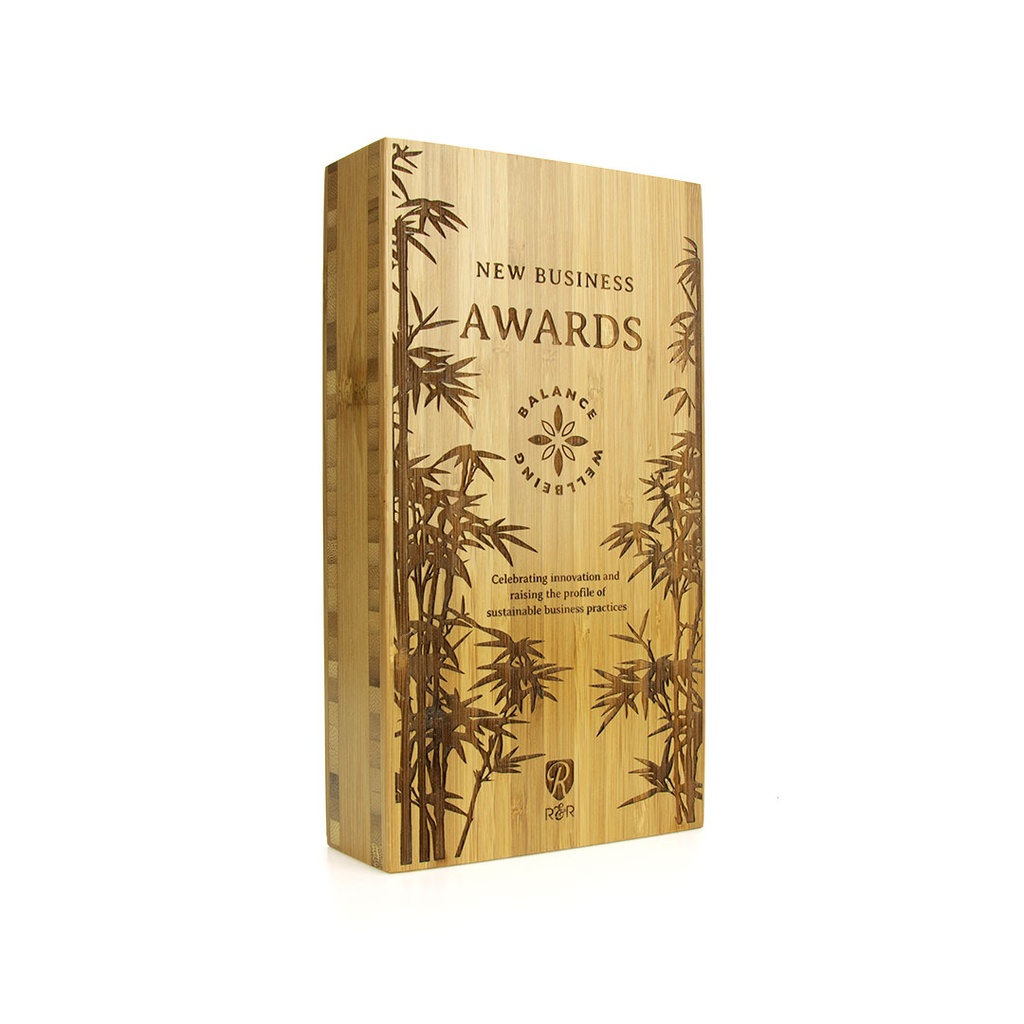Bamboo Oblong Award 40mm Thick 110mm x 200mm