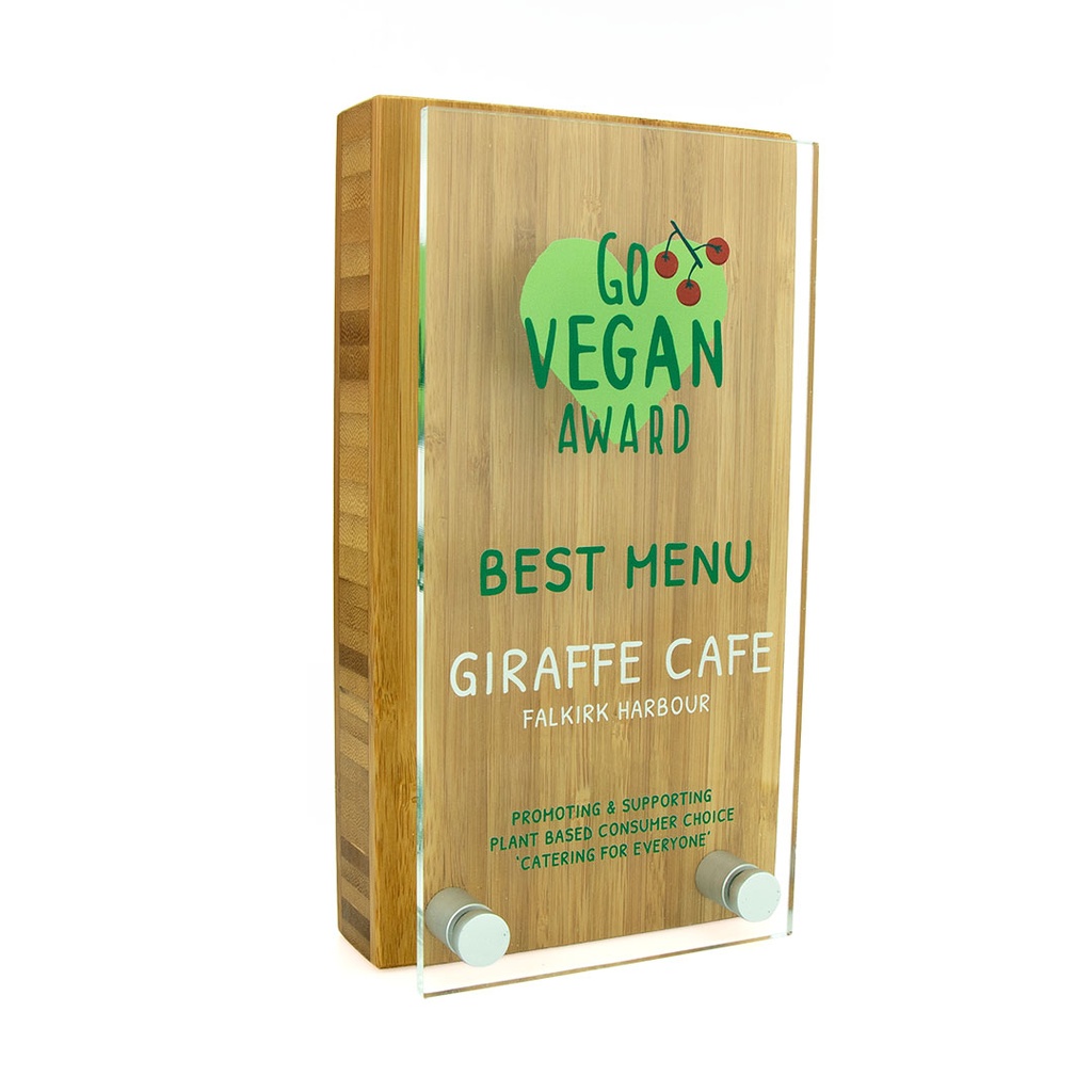 Bamboo Oblong Award 80mm x 150mm With Acrylic Front