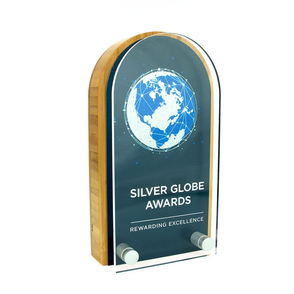 Bamboo Arch Award 110mm x 200mm With Metal Plate & Acrylic Front