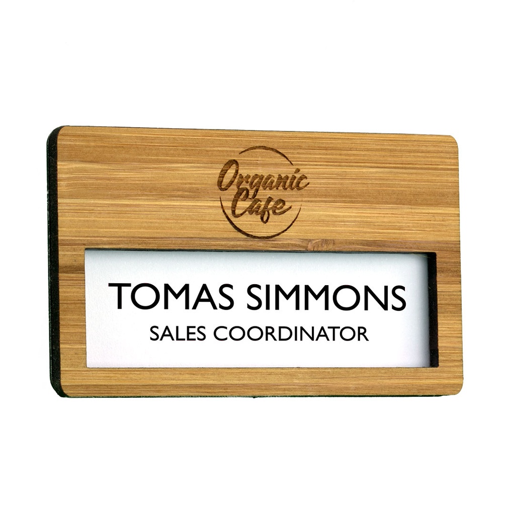 Bamboo Window Badge 73mm x 44mm With 19mm Window