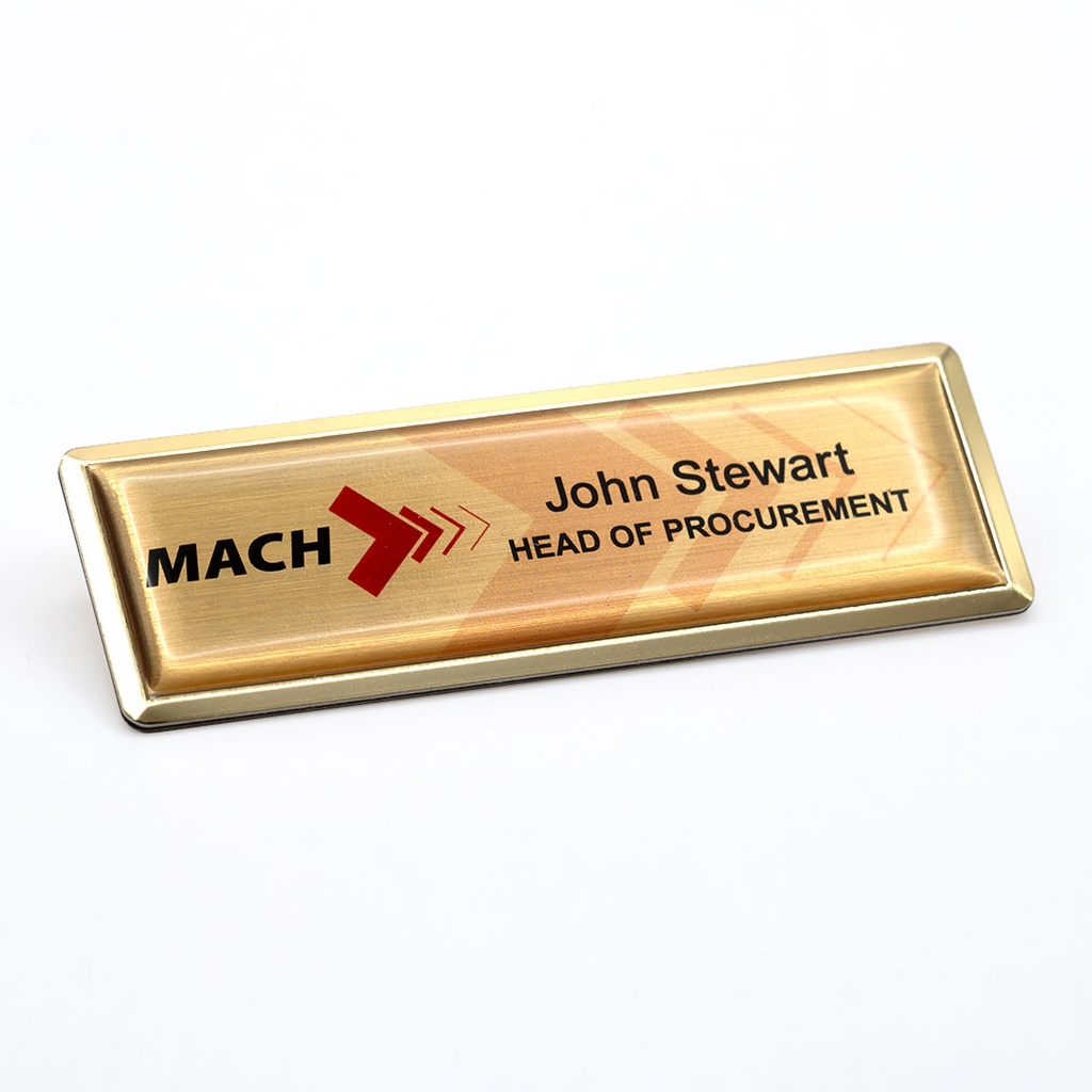 Excel Framed Name Badge 75mm x 25mm Domed