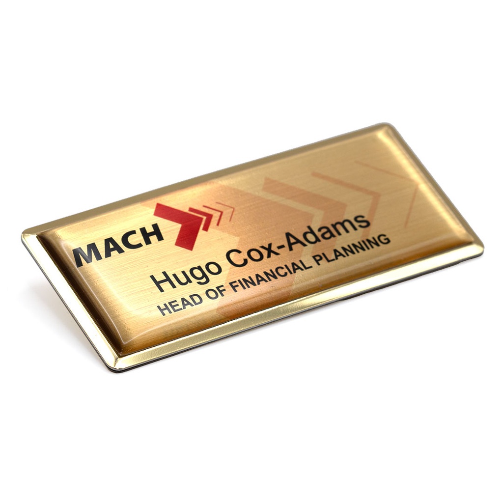 Excel Framed Name Badge 75mm x 32mm Domed