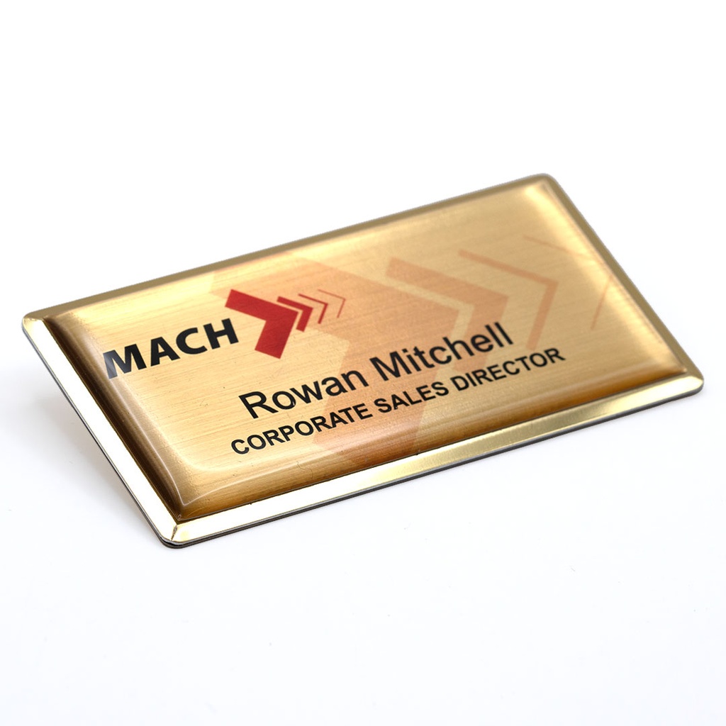 Excel Framed Name Badge 75mm x 38mm Domed