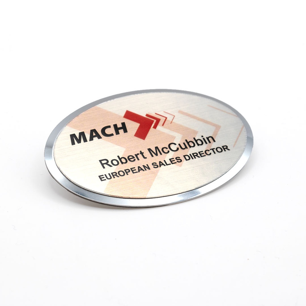 Excel Framed Name Badge 70mm x 50mm Oval