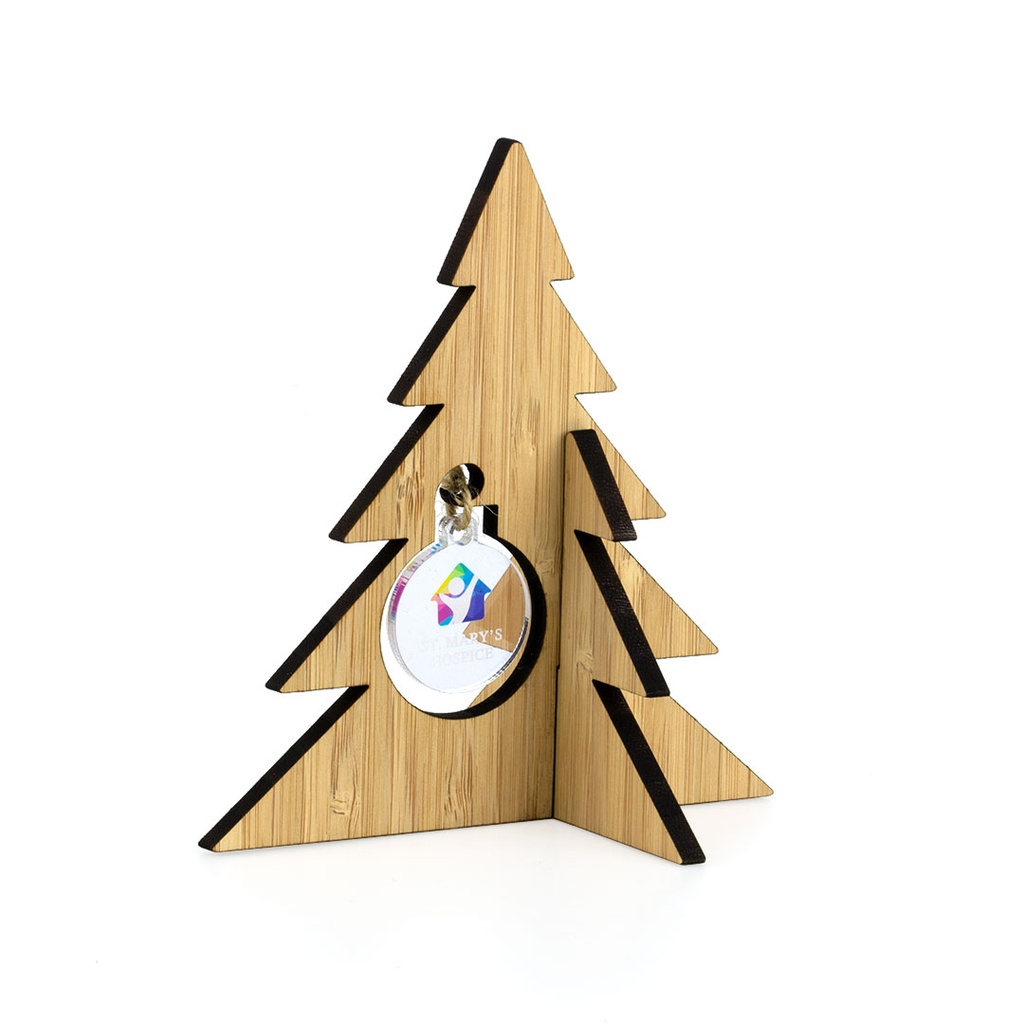 Bamboo Christmas Tree With Acrylic Bauble