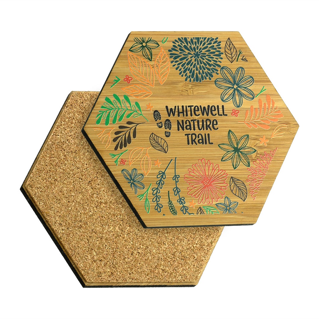 Bamboo Coaster 97mm x 97mm Hexagon
