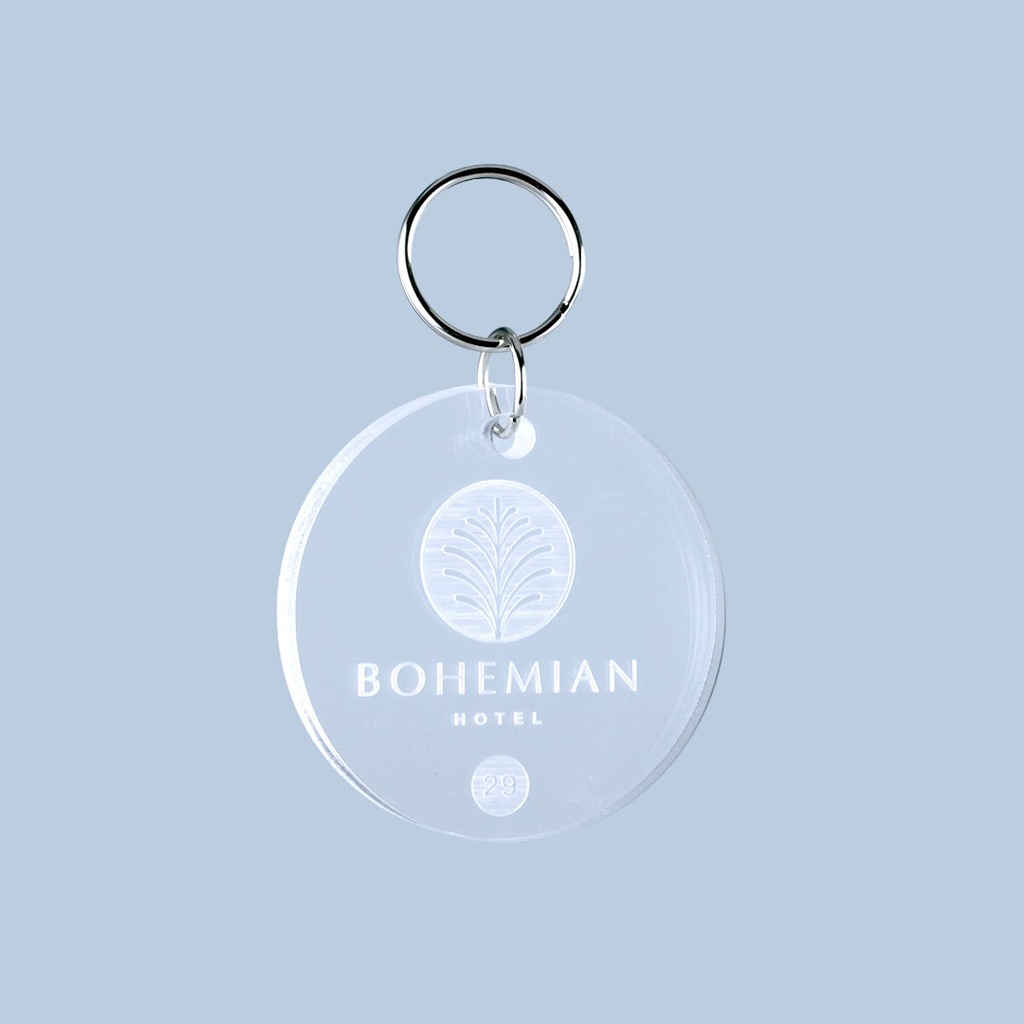 Large Acrylic Engraved Keyring 70mm Round