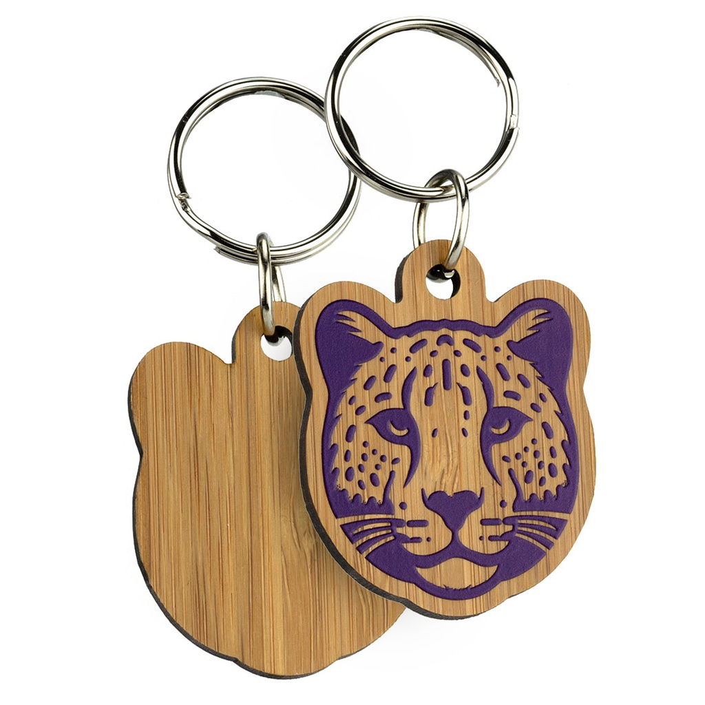 Single Sided Printed Bespoke Shaped Bamboo Keyring