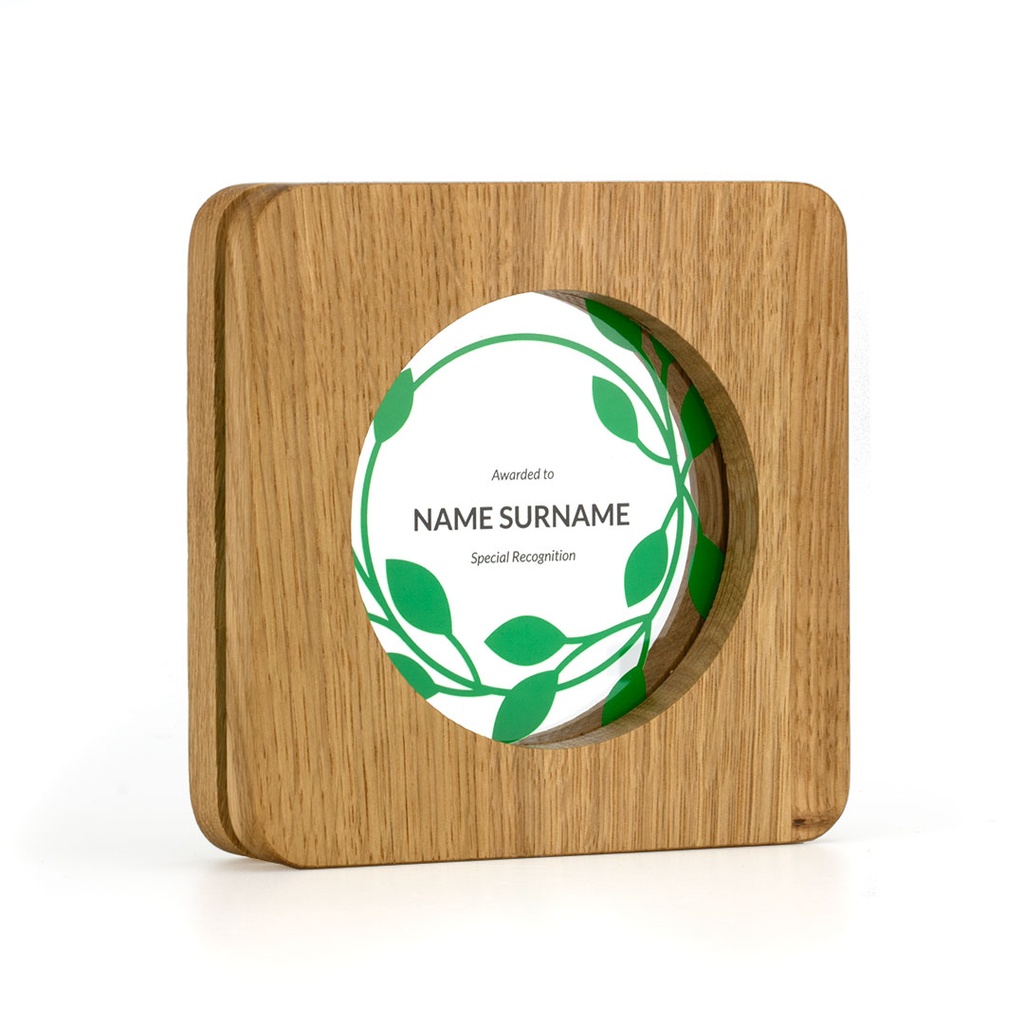 Oak With Acrylic Window Square Award