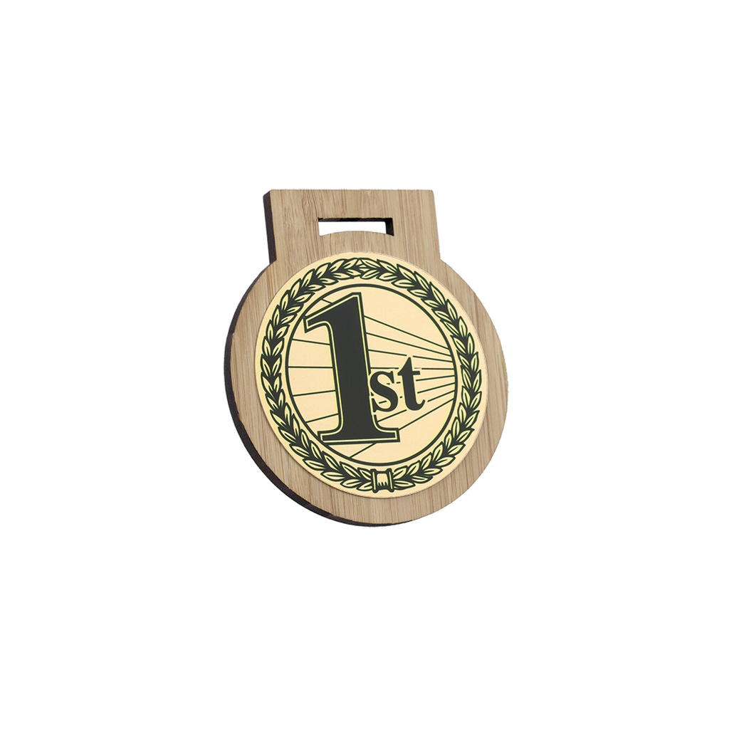 Bamboo Medal with Metal Centre