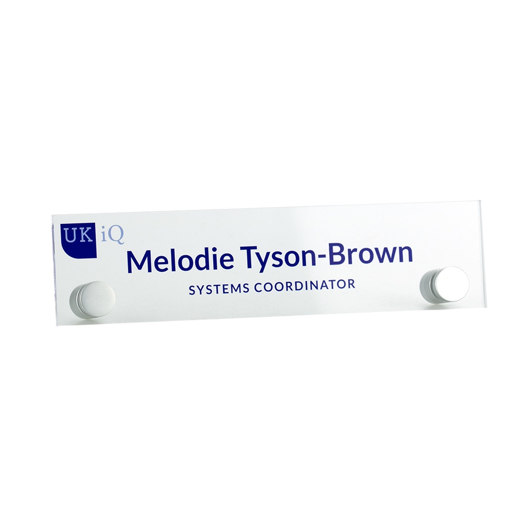 Acrylic Pillar Nameplate 160mm x 40mm