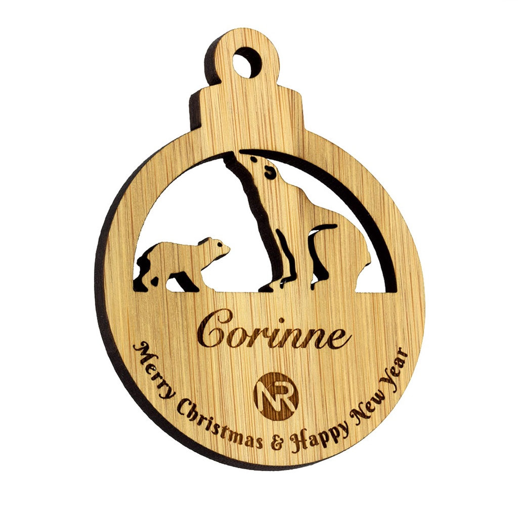 Bamboo Polar Bears Bauble
